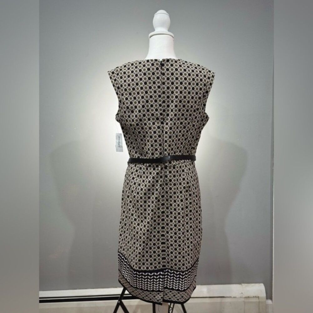 CLEARANCE! Dressbarn Patterned Sleeveless Belted Sheath Dress Size 12 NWT - Picture 2 of 8
